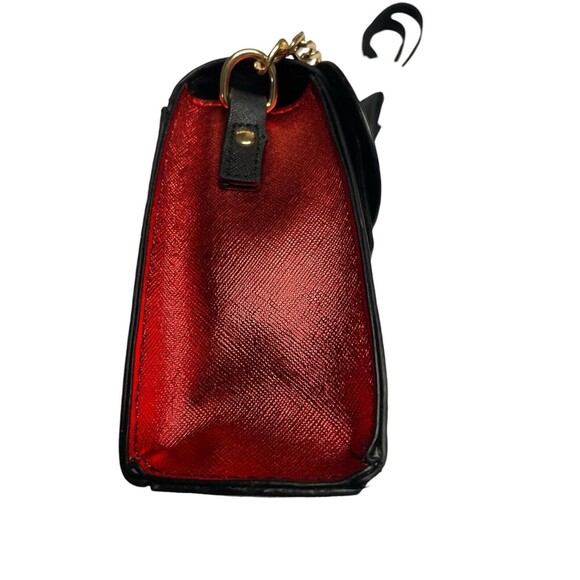 Disney Minnie Mouse Sparkling Bow Black Crossbody Bag Handle W/ Gold Tone Chain - Picture 6 of 9